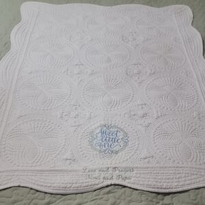 Sweet Little One White Quilted Blanket